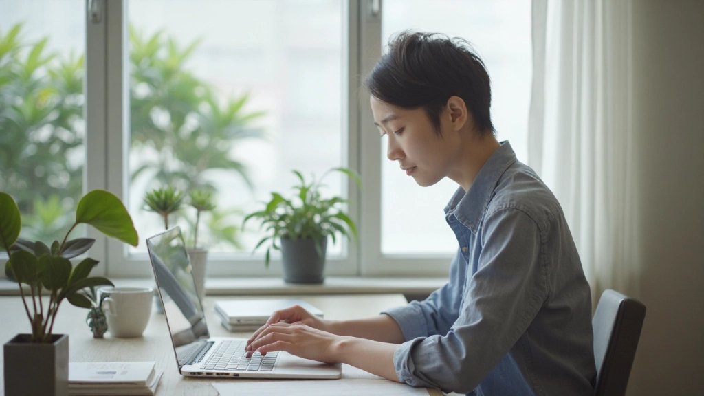 Close-up of organized desk surface with minimalist setup showing clean workspace principles
