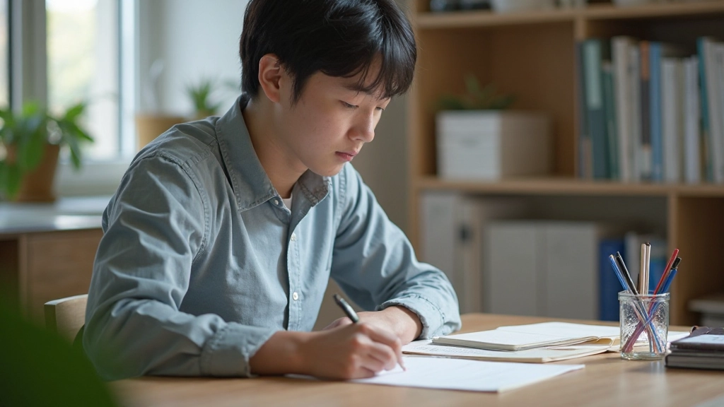 Structured notebook showing Cornell Method layout with organized sections for notes and review